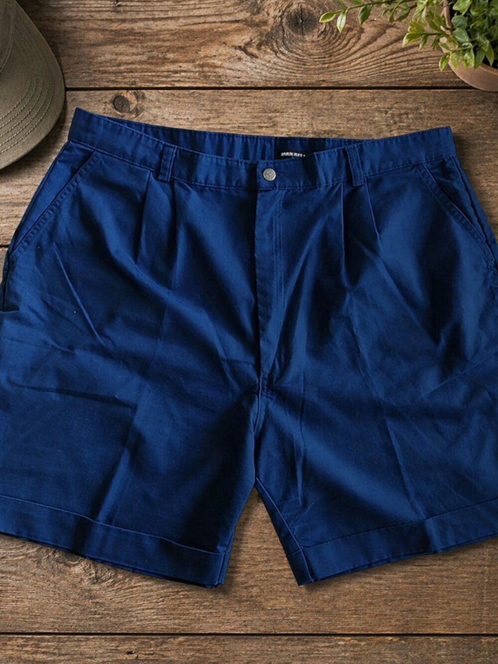 Vintage Lord Isaacs Blue Shorts Sz 16 Made USA Pleated High Waist